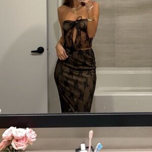 Princess Polly Black Lace Bandeau Intimate SET